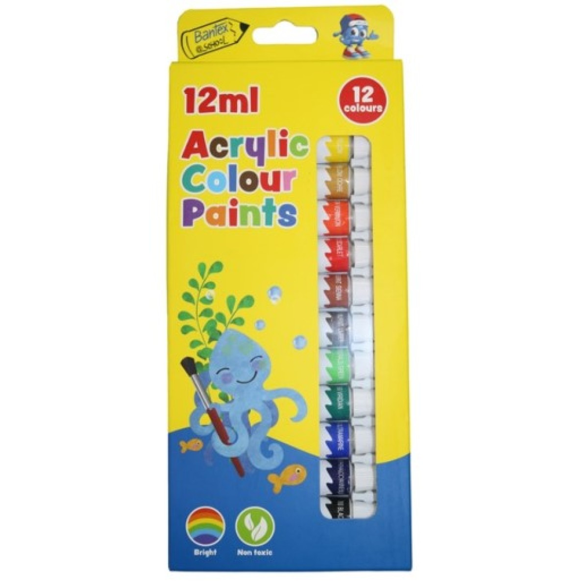 Acrylic Paint Bantex - Set Of 12 x 12ml