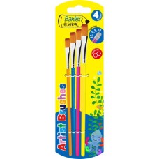 Paintbrush Bantex Children 4pc Flat (2, 4, 8, 10)