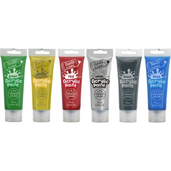 Acrylic Paint Bantex - 6 Piece 75ml