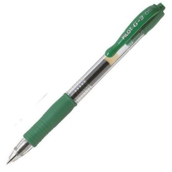 Pilot G2 Gel Ink Pen Fine Green 0.5Mm