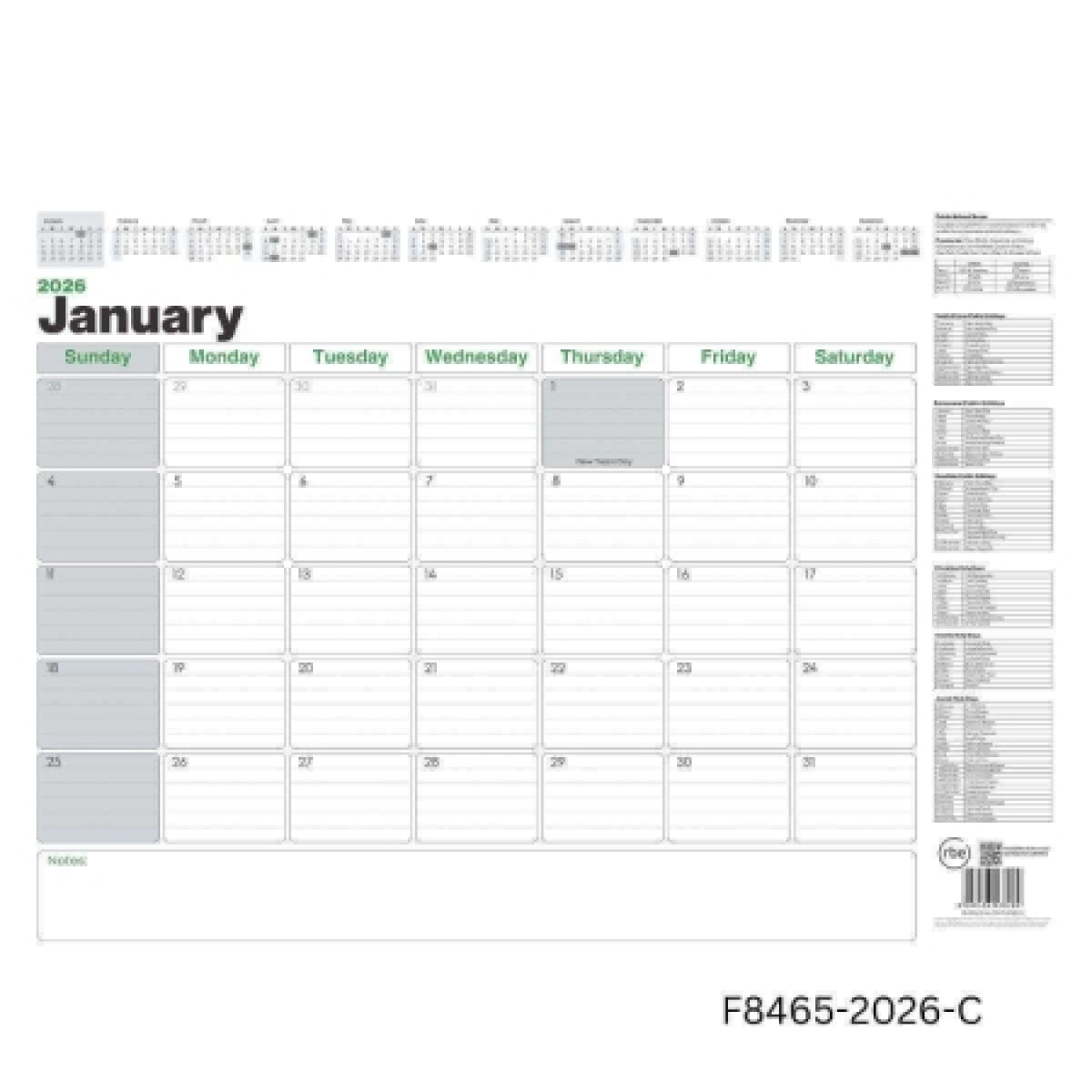 Desk Calendar Corporate 2026