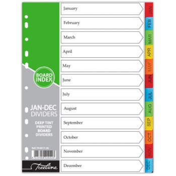 Divider Board A4 Jan-Dec Rainbow Treeline