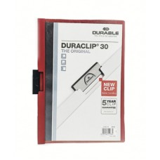 Duraclip A4 Folder 30 Page Burgundy 