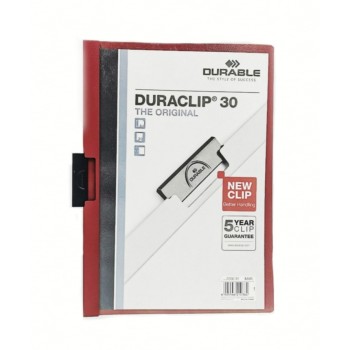 Duraclip A4 Folder 30 Page Burgundy 