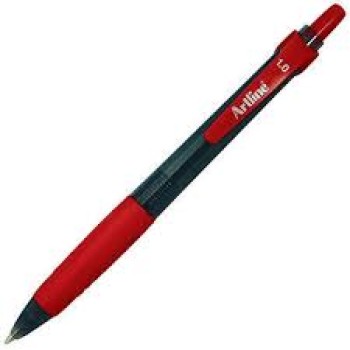 Retractable Artline Red Ball Pen