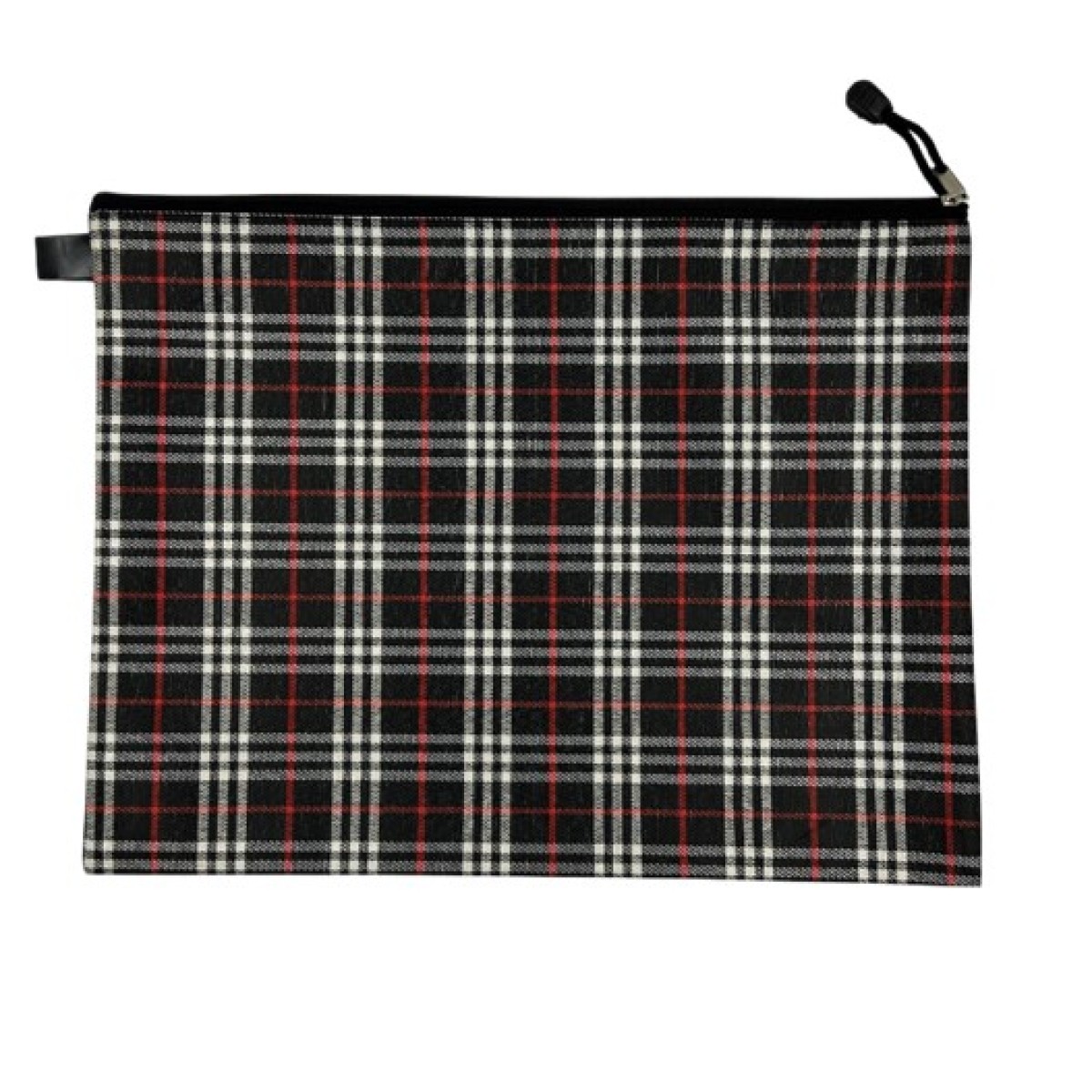 Book Bag A4 Zipper Type Checkered - Red And White
