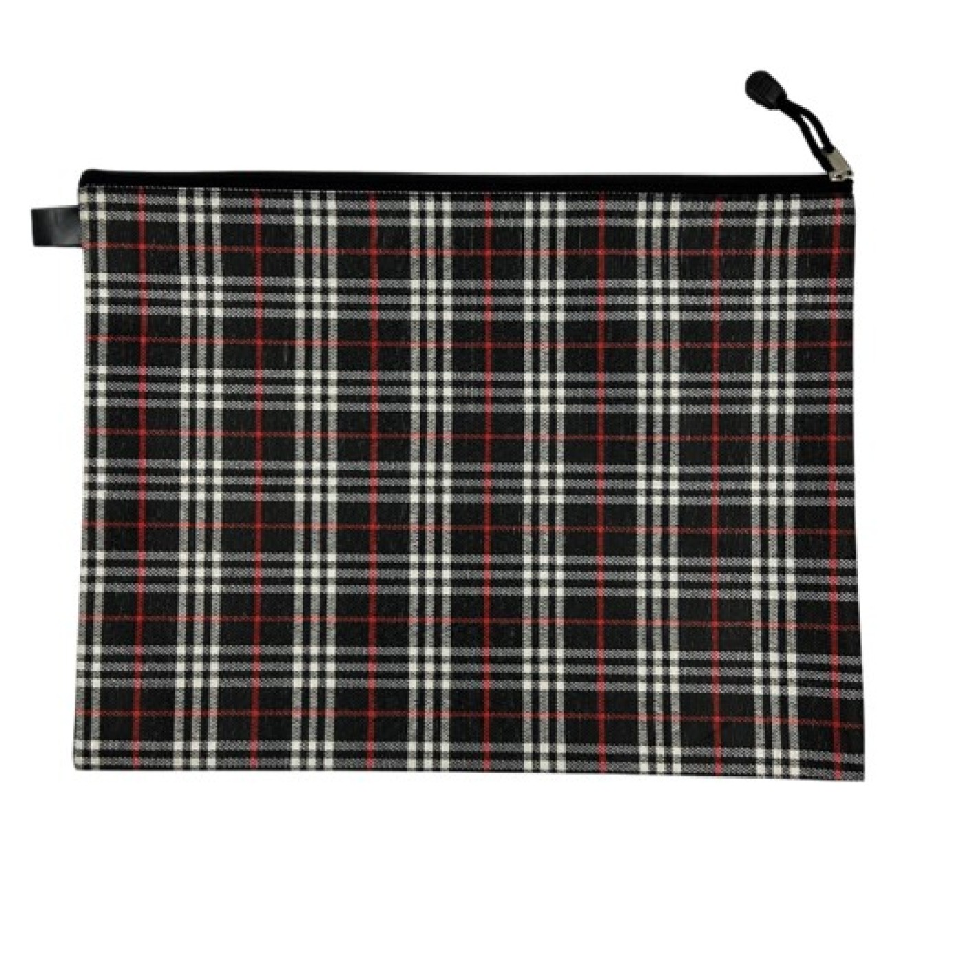 Book Bag A4 Zipper Type Checkered - Red And White