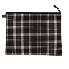 Book Bag A4 Zipper Type Checkered - Red And White
