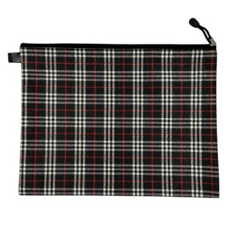 Book Bag A4 Zipper Type Checkered - Red And White