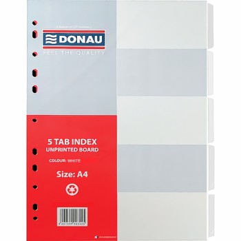 Divider Board A4 5 Tab White Donau