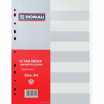 Divider Board A4 10 Tab White Donau