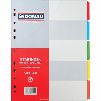 Divider Board A4 5 Tab Colour Donau