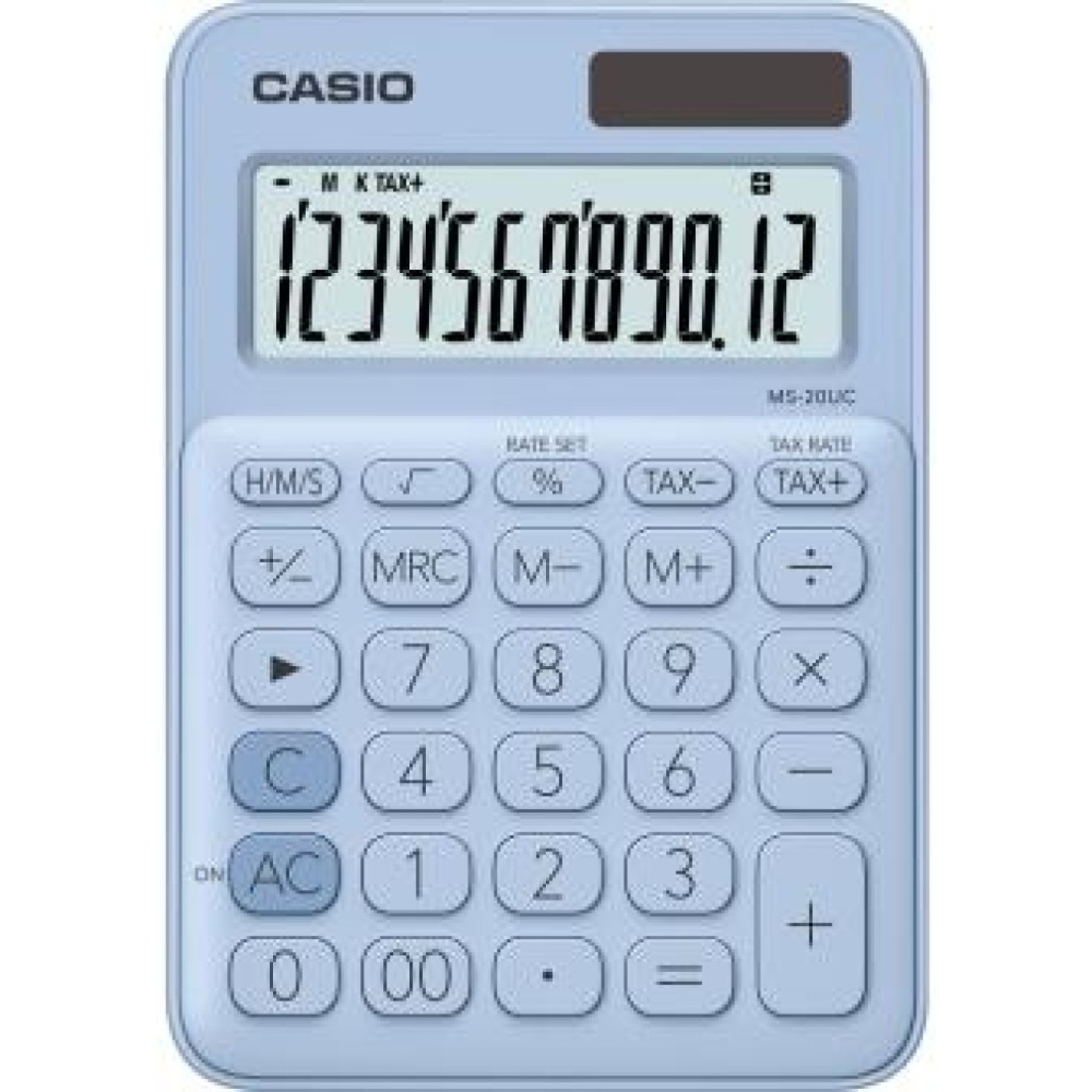 Calculator Casio MS-20UC 12 Digit - Light Blue