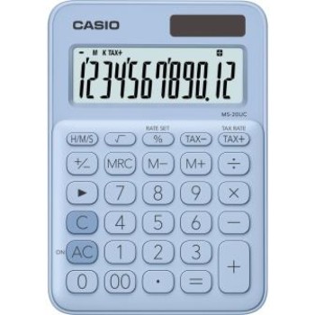 Calculator Casio MS-20UC 12 Digit - Light Blue
