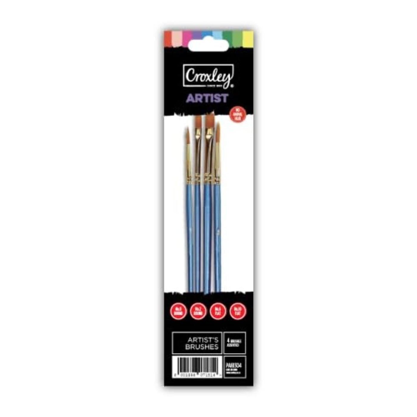 Paintbrush - Croxley Artist 4 Piece Assorted
