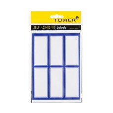 Tower Blue Border Labels 37 X 65Mm