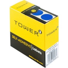 Tower Box Labels Round 10Mm Blue