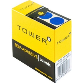 Tower Box Labels Round 10Mm Blue