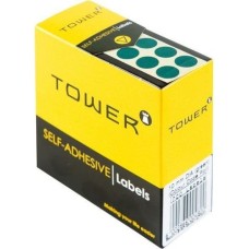 Tower Box Labels Round 10Mm Green