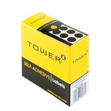 Tower Box Labels Round 19Mm Black