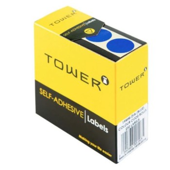 Tower Box Labels Round 19Mm Blue