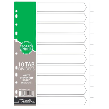 Divider Board A4 10 Tab White Non Progressive
