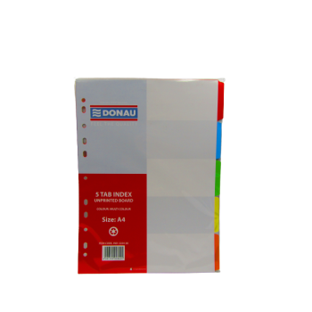 Divider Board A4 5 Tab Colour Donau