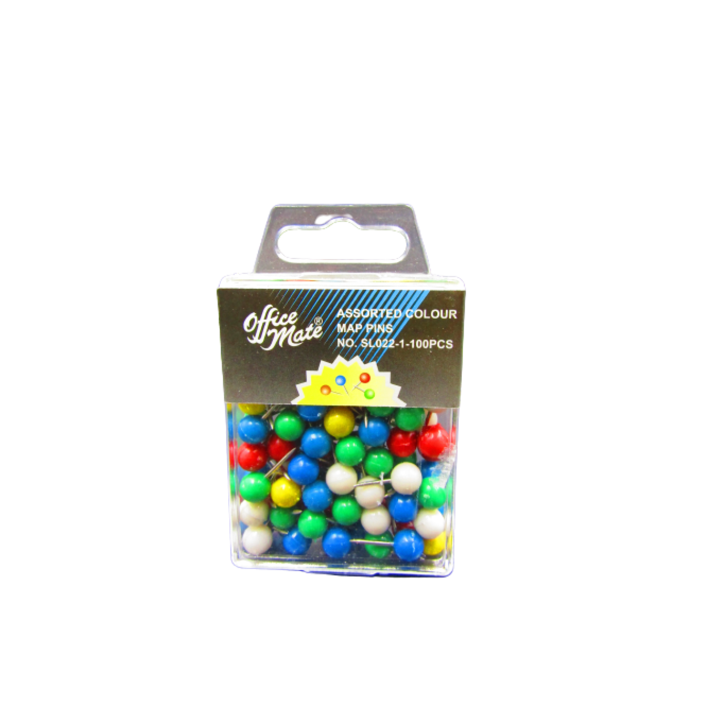 Map Pins Reel Head Assorted Colours