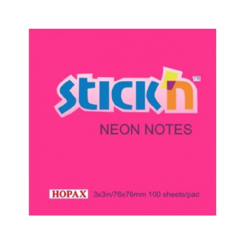 Stick N' Notes Neon 76 X 76Mm Magenta